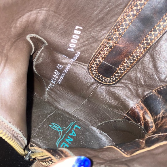 Women's Brown Leather Ankle Boots - Picture 6 of 7